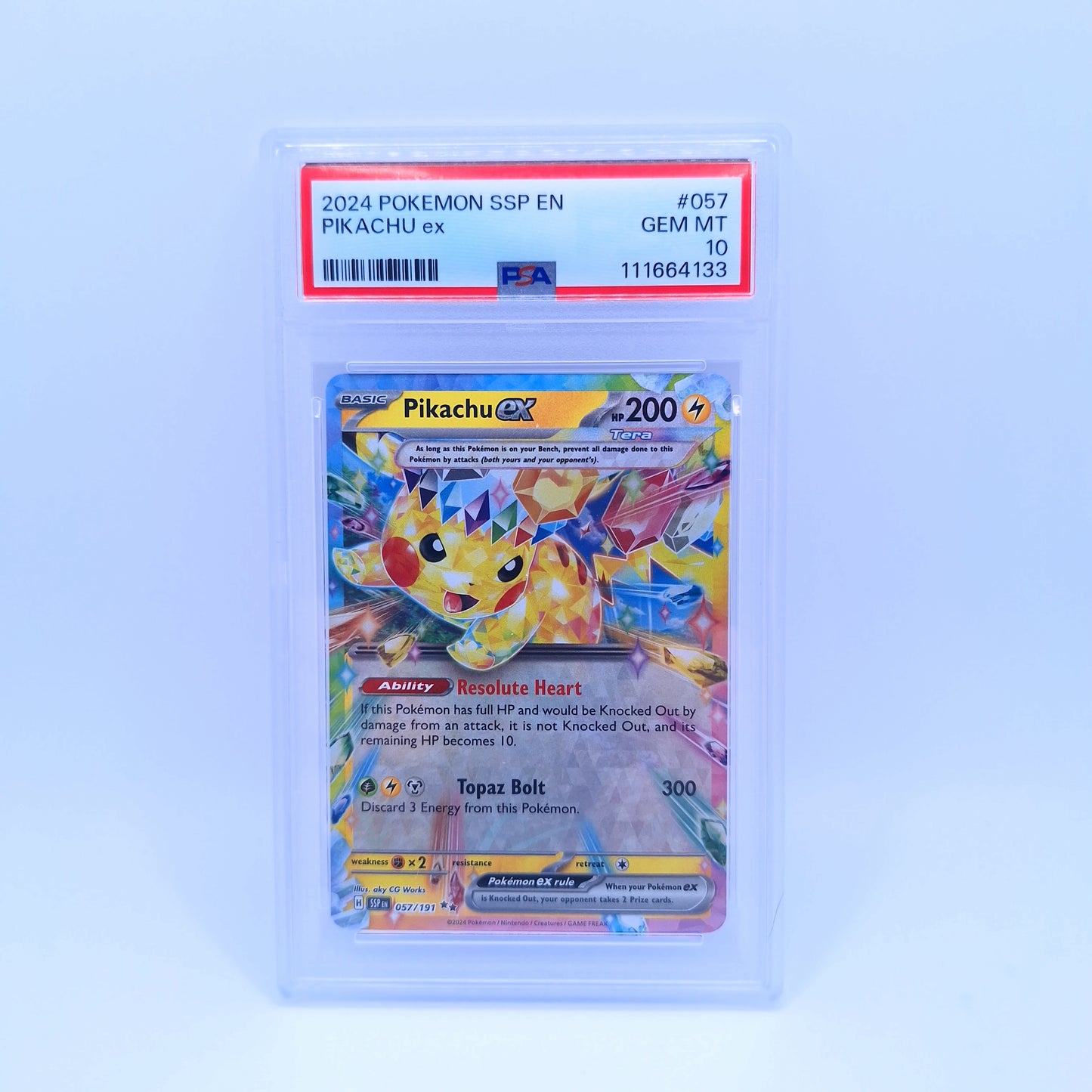 Pikachu ex #57 Surging Sparks - PSA 10