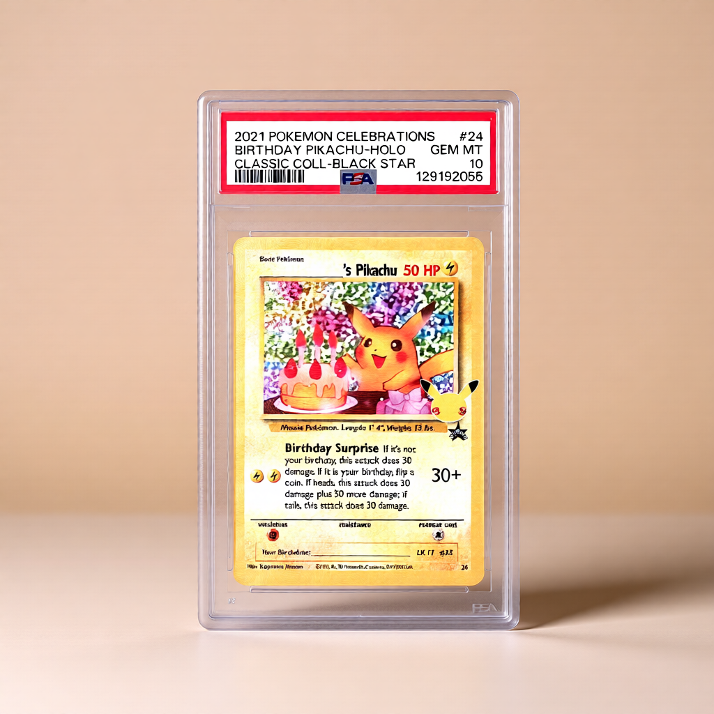 2021 POKEMON CELEBRATIONS CLASSIC COLLECTION #24 BIRTHDAY PIKACHU-HOLO CLASSIC COLL-BLACK STAR - PSA 10