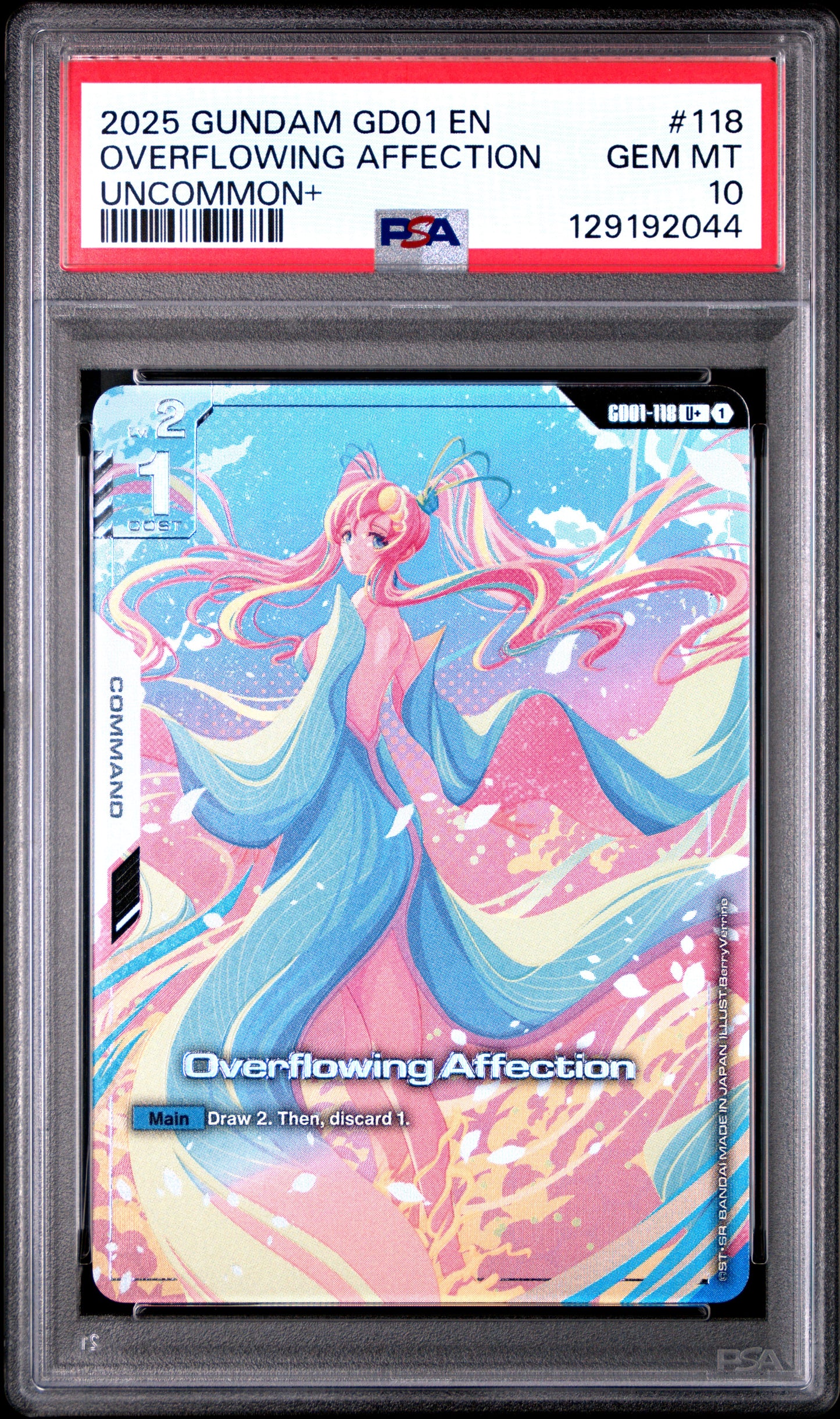 2025 GUNDAM NEWTYPE RISING #118 OVERFLOWING AFFECTION UNCOMMON+ - PSA 10