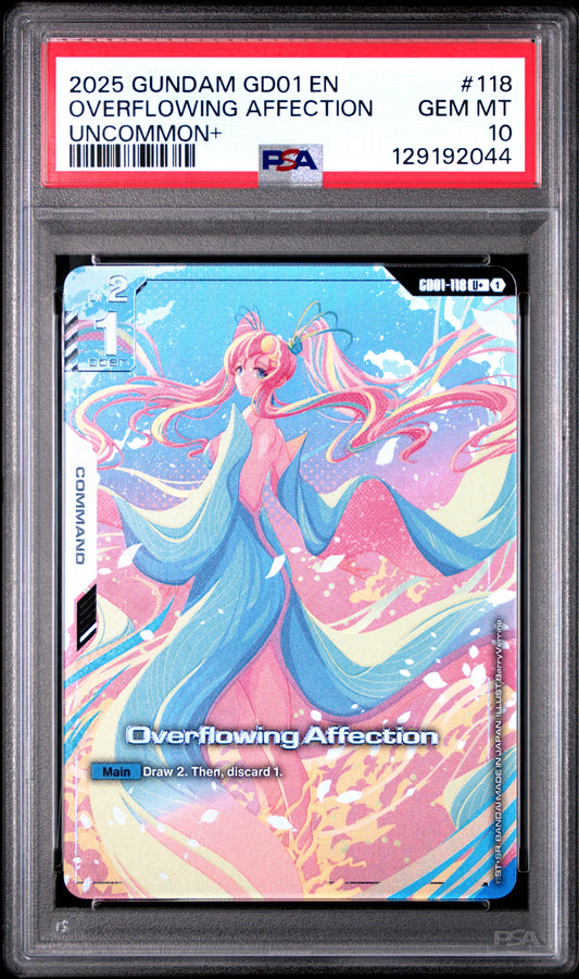 2025 GUNDAM NEWTYPE RISING #118 OVERFLOWING AFFECTION UNCOMMON+ - PSA 10